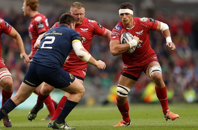 Aaron in action against Munster